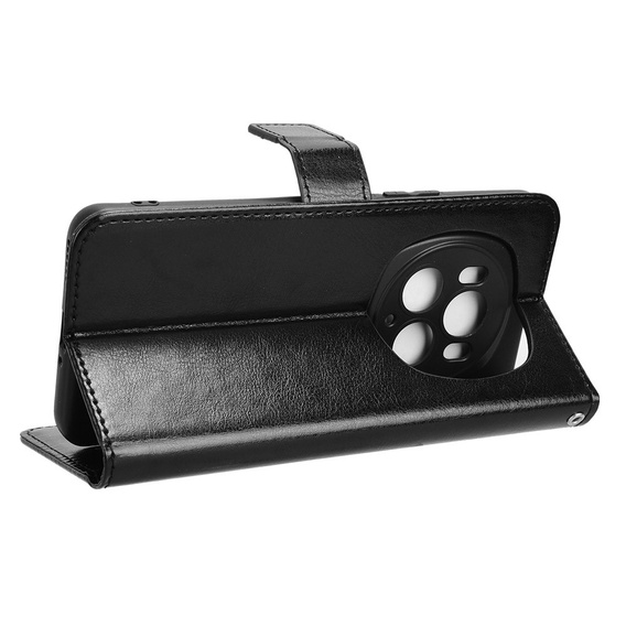 Klopové pouzdro pro Honor Magic 6 Pro 5G, Crazy Horse Wallet, černé