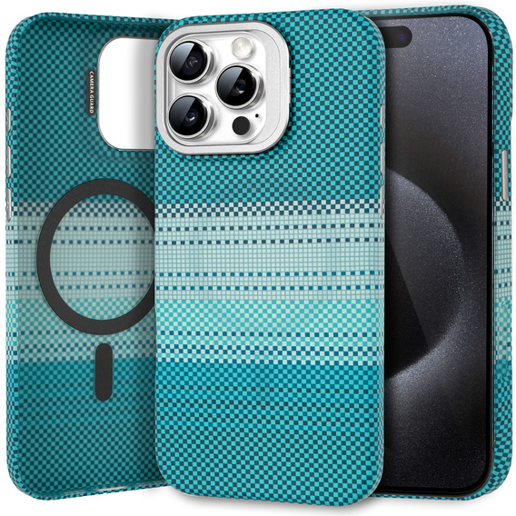 Pouzdro iPhone 15 Pro Max, Frame Kickstand, pro MagSafe, Moon Green