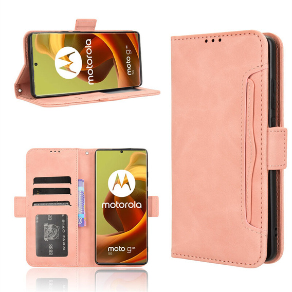 Klopové pouzdro pro Motorola Moto G85, Card Slot, růžové