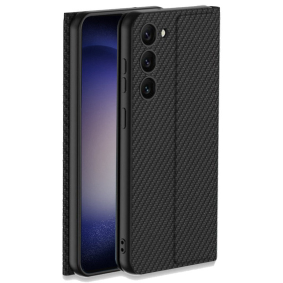 Klopové pouzdro pro Samsung Galaxy S23, GKK Leather, carbon černé