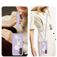 Pouzdro pro Samsung Galaxy A55 5G, Leather Flower Card Slot, fialové