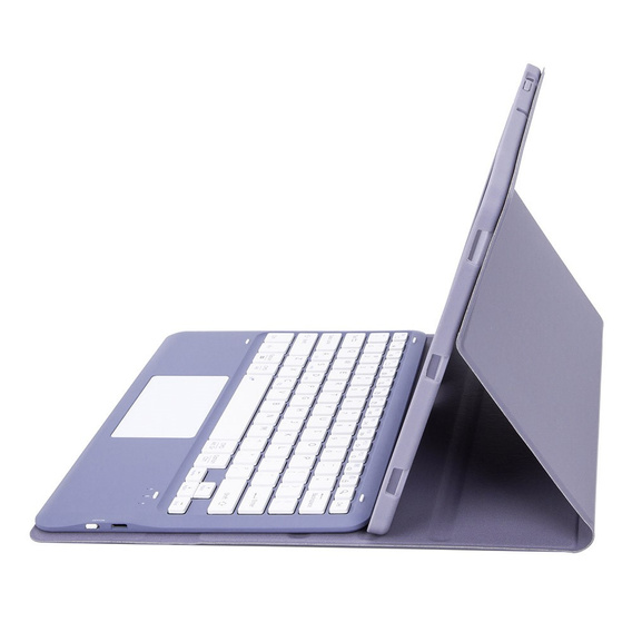 Pouzdro + klávesnice Samsung Galaxy Tab S9+, Leather Pen Slot TouchPad, fialové