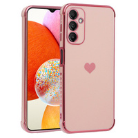 Pouzdro pro Samsung Galaxy A14 4G/5G, Electro heart, růžové rose gold