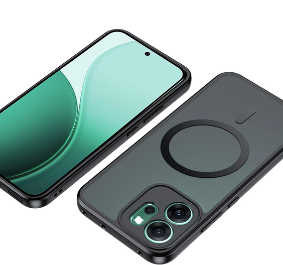 Matné pouzdro pro Oppo Reno 14, pro MagSafe, průsvitné černé