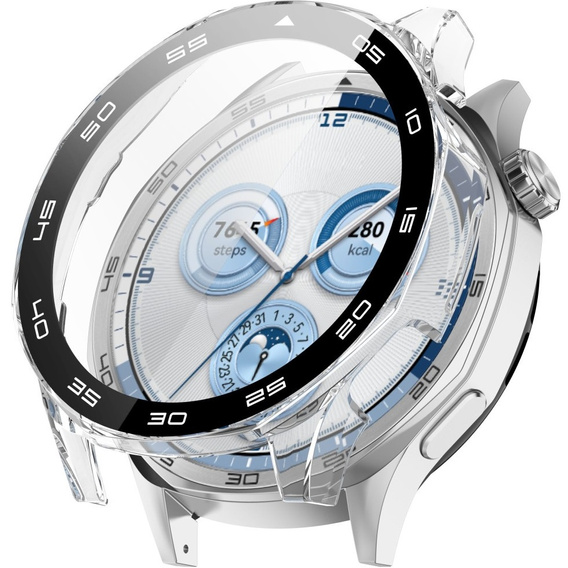 Pouzdro 2v1 + tvrzené sklo pro Huawei Watch GT 5 46mm, průhledné