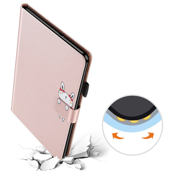 Pouzdro pro Samsung Galaxy Tab A7 Lite 8.7, s klopou, animal, růžové