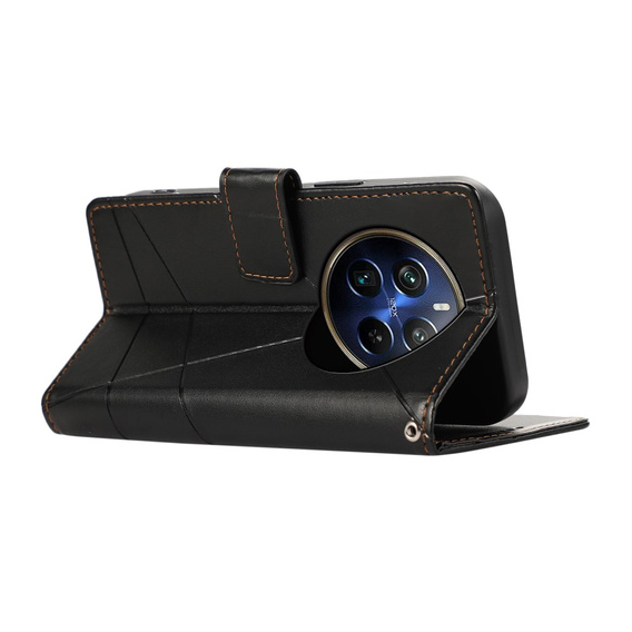 Pouzdro s klopou pro Realme 12 Pro 5G / 12 Pro+ 5G, Leather Line Wallet, černé