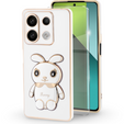 Pouzdro pro Xiaomi Redmi Note 13 Pro 5G, Rabbit, bílé + 9H tvrzené sklo