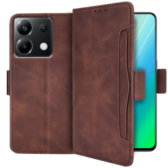 Klopové pouzdro pro Xiaomi Poco X6 5G, Card Slot, hnědé