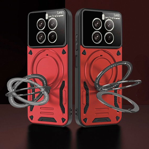 Obrněné pouzdro pro Realme 12 Pro 5G / 12 Pro+ 5G, Magnetic Ring, červené