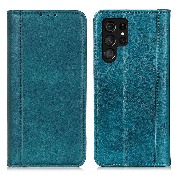 Pouzdro pro Samsung Galaxy S24 Ultra, Wallet Litchi Leather, zelené
