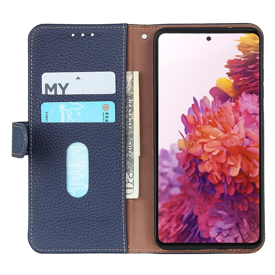 KHAZNEH RFID pouzdro pro Xiaomi Poco F6, Litchi Texture, modré