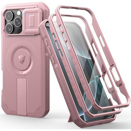 Pancéřové pouzdro pro iPhone 16 Pro, Dexnor CamProtect MagSafe, růžové (dva rámečky)