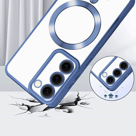 Pouzdro pro Samsung Galaxy S23 Plus, Electro MagSafe, námořnicky modré + sklo na displej