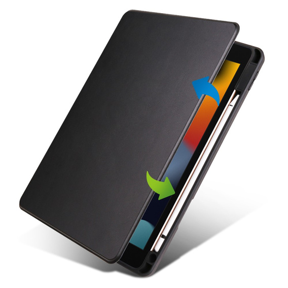 Pouzdro pro iPad 10.2" 2021/2020/2019 (9/8/7 gen.), s prostorem pro stylus, otočné o 360°, černé