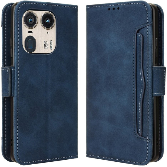 Klopové pouzdro pro Motorola Edge 50 Ultra, Card Slot, námořnicky modré