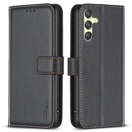 Klopové pouzdro pro Samsung Galaxy A25 5G, BINFEN Wallet, černé + 9H sklo