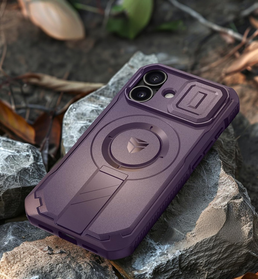 Pancéřové pouzdro pro iPhone 16, Dexnor CamProtect MagSafe, fialové