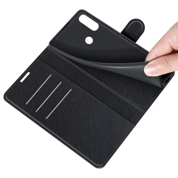 Klopové pouzdro pro Motorola Moto E7 Power / E7i Power, Wallet Litchi Texture, černé