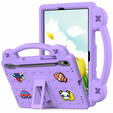 Dětské pouzdro pro Samsung Galaxy Tab S10 Lite / S10 FE / S9 FE, Cute Patterns, se stojánkem, fialový