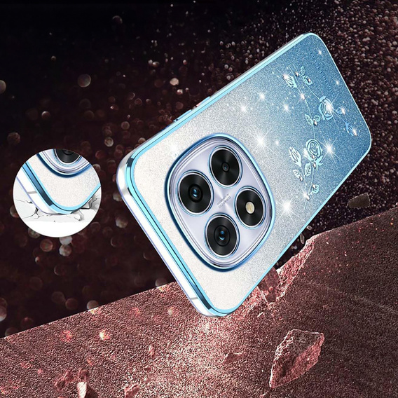 Pouzdro s glitry Glitter Flower pro Xiaomi Redmi Note 15 5G / Poco M8 5G