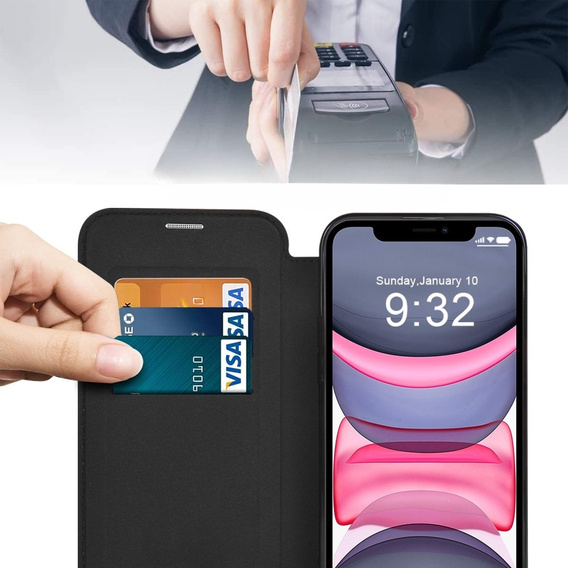 Klopové pouzdro pro iPhone 11, RFID Wallet MagSafe CamShield, černé