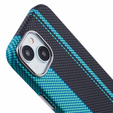 Pouzdro pro iPhone 14, Carbon Fiber MagSafe, černá / modrá