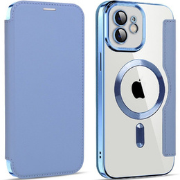 Klopové pouzdro pro iPhone 12, RFID Wallet MagSafe CamShield, modré