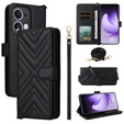 Flipové pouzdro pro Oppo Reno 13 Pro 5G, Crossbody Leather Wallet, černé