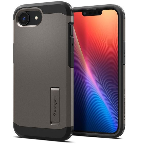 Pouzdro Spigen pro iPhone 16E, Tough Armor Mag MagSafe, šedé + 9H tvrzené sklo