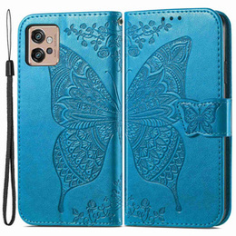 Klopové pouzdro pro Motorola Moto G32, Butterfly, modré