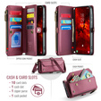 Pouzdro CASEME pro Samsung Galaxy S25 FE, RFID Leather Wallet, s popruhem přes rameno, červené