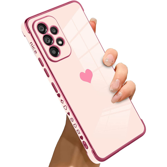 Pouzdro pro Samsung Galaxy A52/A52S, Electro heart, růžové rose gold