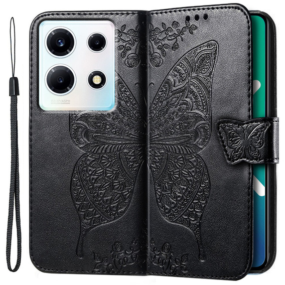 Klopové pouzdro pro Infinix Note 30 VIP, Butterfly, černé