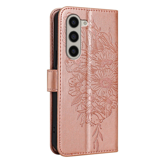 Klopové pouzdro pro Samsung Galaxy Z Fold6 5G, Butterfly, růžové rose gold