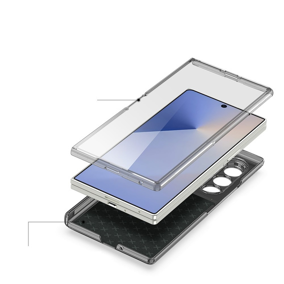 Pouzdro Dux Ducis Stex se stojánkem a tvrzeným sklem pro Samsung Galaxy Z Fold7 5G