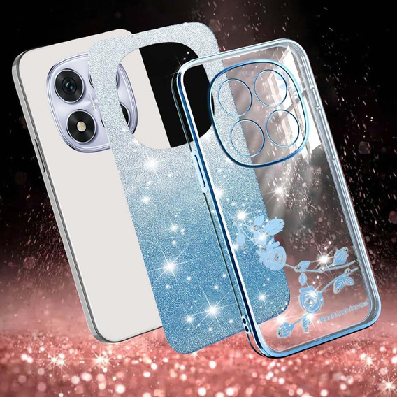 Pouzdro s glitry Glitter Flower pro Xiaomi Redmi Note 15 Pro Plus 5G / Poco M8 Pro 5G