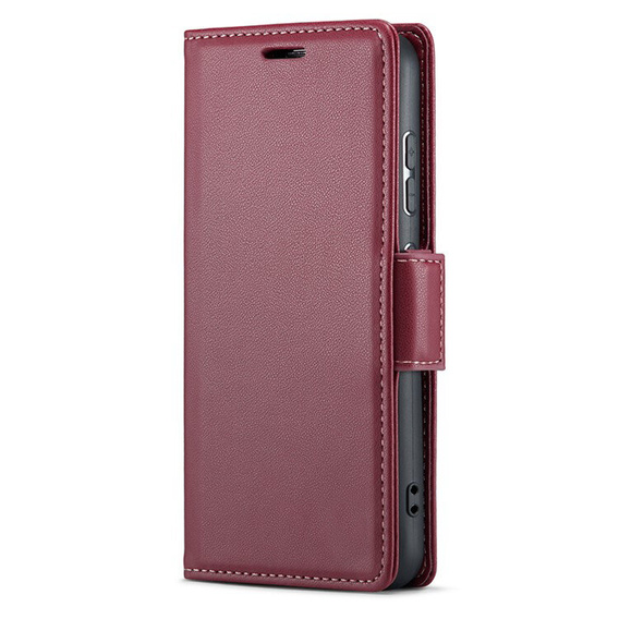 Pouzdro pro Motorola Moto G24 Power, ERBORD Glossy Litchi, flipová peněženka, červené