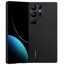 Pouzdro BENKS Kevlar pro Samsung Galaxy S25 Ultra, pro MagSafe, Carbon Fiber, černé