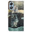 Klopové pouzdro pro Oppo A17, Wallet, Cat & Tiger