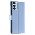 Klopové pouzdro pro Samsung Galaxy M15 5G, Wallet Zipper Pocket, modré