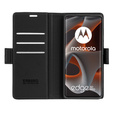Pouzdro pro Motorola Edge 50 Pro, ERBORD Glossy Litchi, flipová peněženka, černé