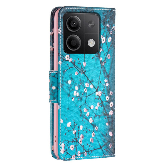 Klopové pouzdro pro Xiaomi Redmi Note 13 5G, Wallet, Sakura modré