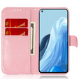 Klopové pouzdro pro Oppo A17, Wallet mandala, růžové