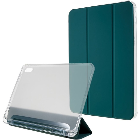 Etui do iPad 10.9 2022 10 GEN, Pencil Hybrid, z miejscem na rysik, Ciemno zielone