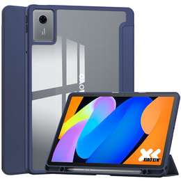 Pouzdro pro Lenovo Idea Tab 11" 2025 TB336FU TB336ZU, s průhlednou zadní stranou a držákem stylusu, tmavě modré