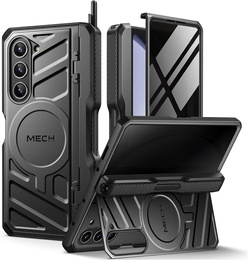 Pancéřové pouzdro pro Samsung Galaxy S24, řada TONGATE MECH s kroužkem, černé