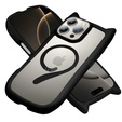Pouzdro pro iPhone 16 Pro, pro MagSafe, Cute Cat, černé + sklo na displej