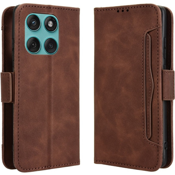 Klopové pouzdro pro Motorola Edge 60 / 60 Fusion, Card Slot, hnědé