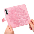 Klopové pouzdro pro Samsung Galaxy M15 5G, Mandala, růžové
